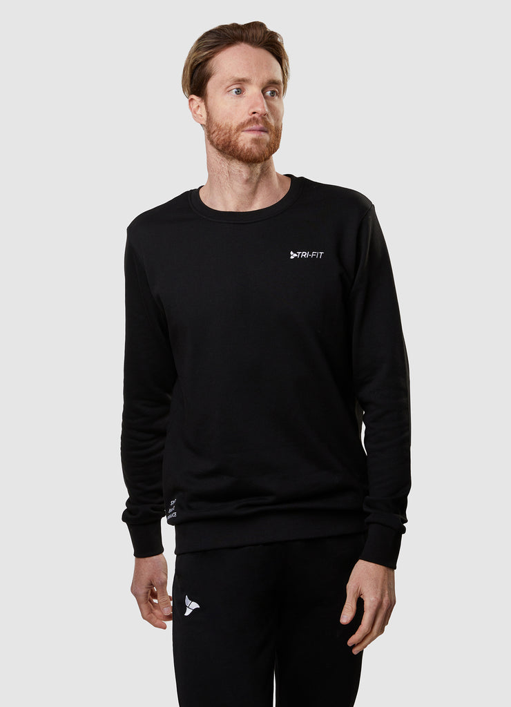 Man wearing TRI-FIT Casualwear black sweatshirt