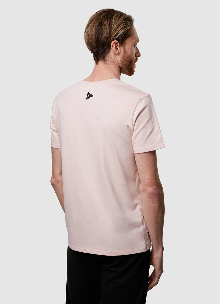 Man wearing TRI-FIT Casualwear duty pink cotton T-Shirt.