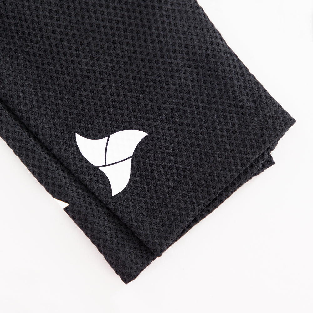 TRI-FIT logo printed on sleeve of VANGUARD tri-suit in black, showing laser-cut finish