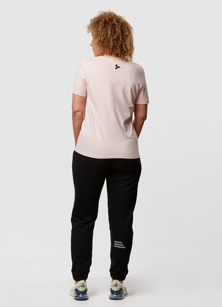 Man wearing TRI-FIT Casualwear duty pink cotton T-Shirt.