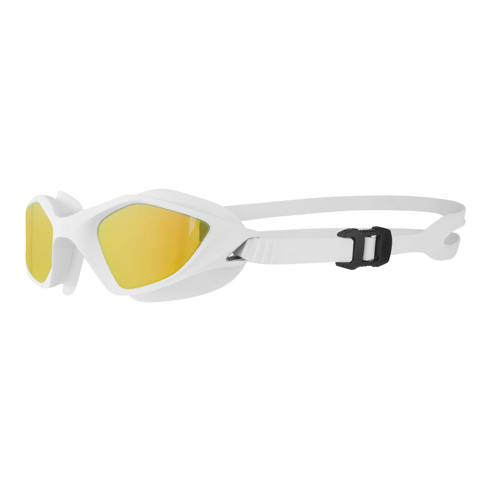 TRI-FIT RAPID-X Swim Goggles in white with gold lens. 220 Triathlon Cutting Edge & Highly Rated Award