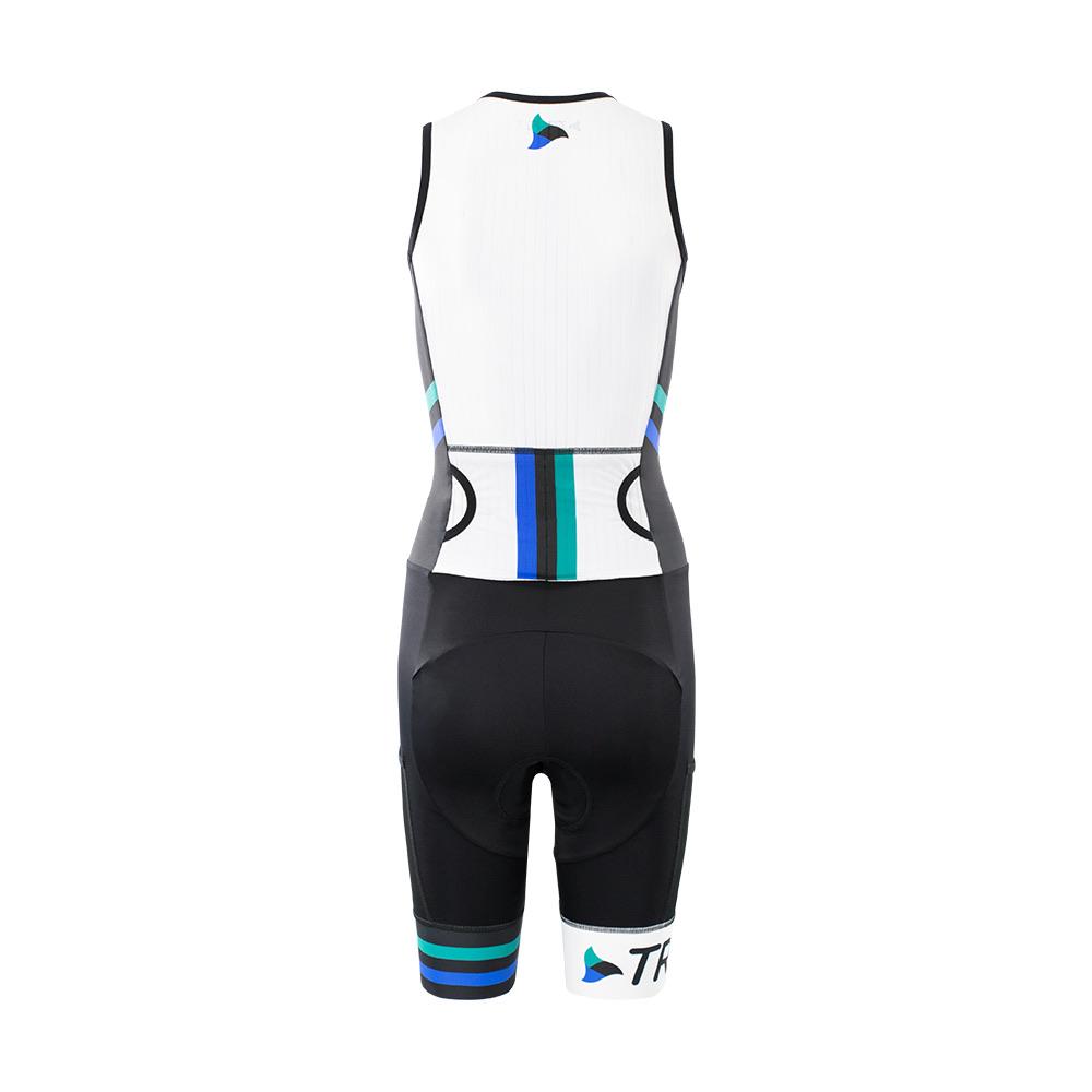 Rear view of the sleeveless tri suit womens
